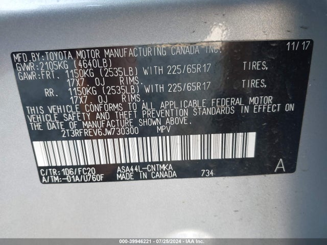 Toyota Rav4 Xle 2018 2T3RFREV6JW730300 Image 9