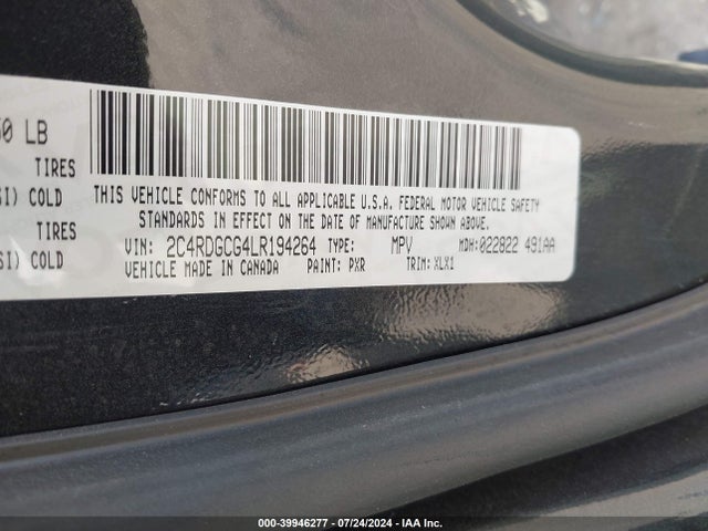 Dodge Grand Caravan Sxt 2020 2C4RDGCG4LR194264 Image 9