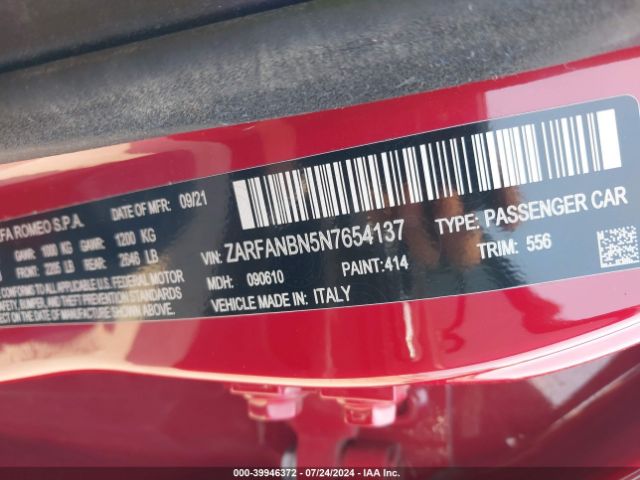 ZARFANBN5N7654137 Alfa Romeo Giulia Ti Awd