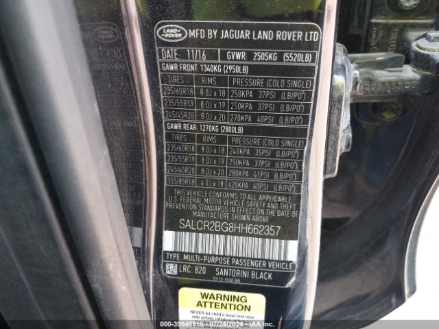 SALCR2BG8HH662357 Land Rover Discovery Sport Hse