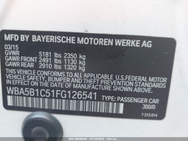 WBA5B1C51FG126541 BMW 535i