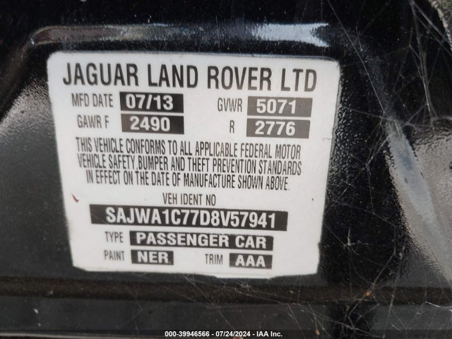 2013 JAGUAR XJ SAJWA1C77D8V57941 Photo 8