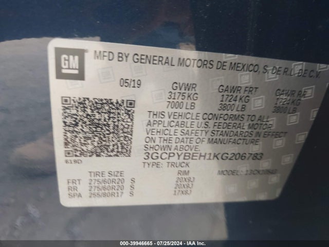 Chevrolet Silverado 1500 Custom 2019 3GCPYBEH1KG206783 Image 9
