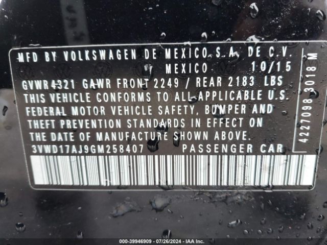 3VWD17AJ9GM258407 Volkswagen Jetta 1.8t Sport