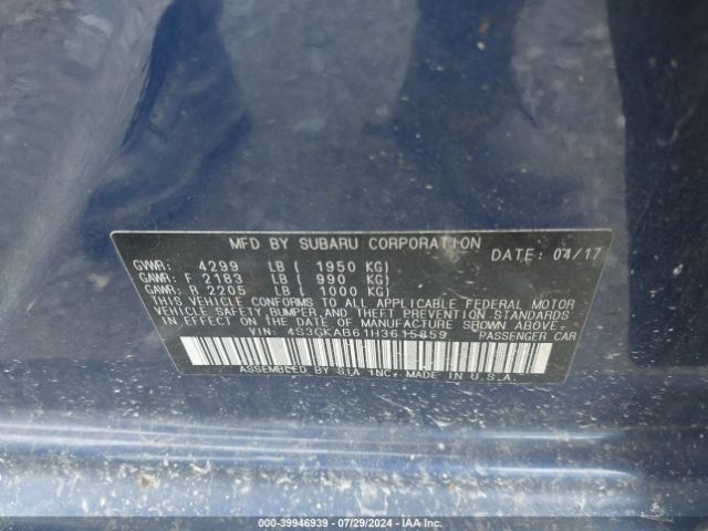 4S3GKAB61H3615859 Subaru Impreza 2.0i Premium