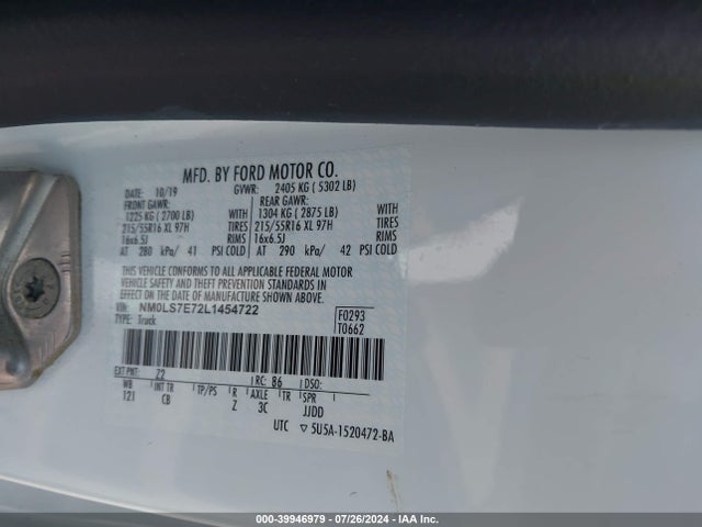 Ford Transit Connect Xl 2020 NM0LS7E72L1454722 Image 9