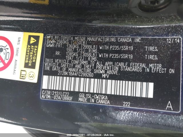 2T2BK1BA4FC299260 Lexus Rx 350 F Sport