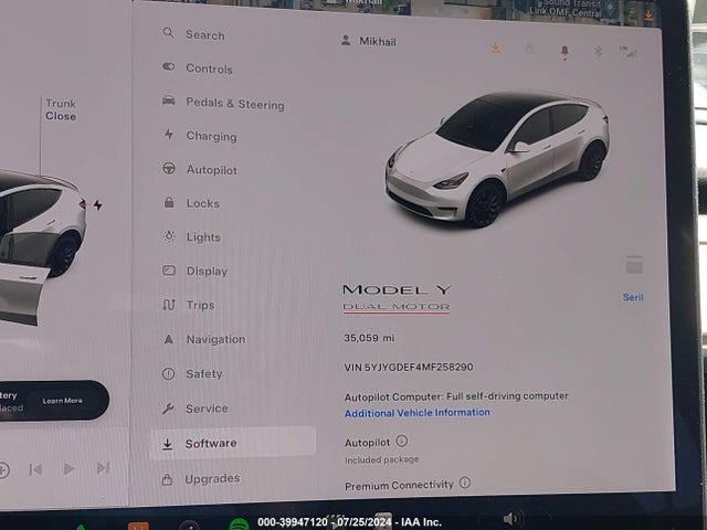 5YJYGDEF4MF258290 Tesla Model Y Performance Dual Motor All-wheel Drive