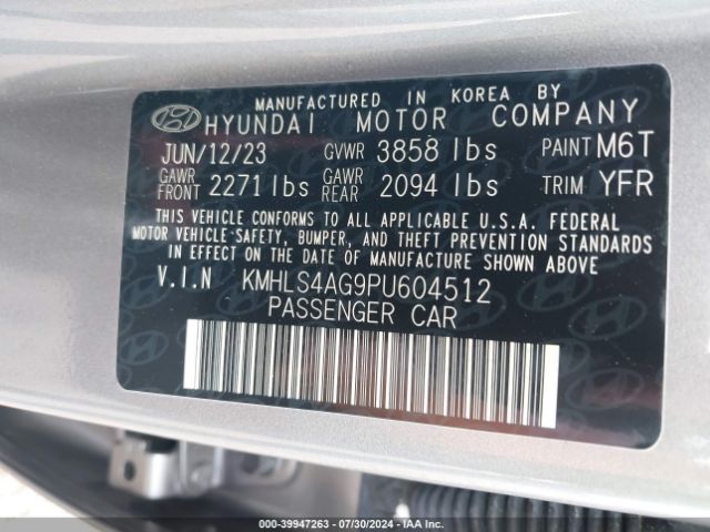KMHLS4AG9PU604512 Hyundai ELANTRA SEL