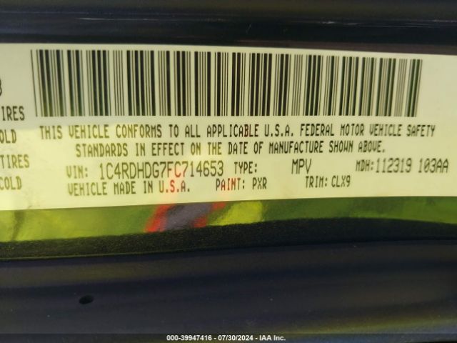 1C4RDHDG7FC714653 Dodge DURANGO LIMITED