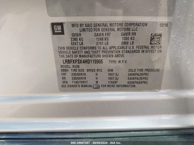 LRBFXFSX4HD119966 Buick Envision Premium Ii
