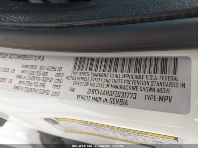 ZFBCFAAH3FZ031773 Fiat 500L POP