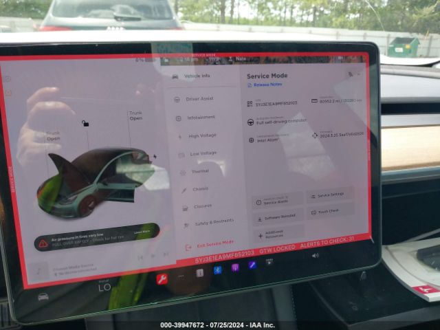 5YJ3E1EA9MF852103 Tesla Model 3 Standard Range Plus Rear-wheel Drive