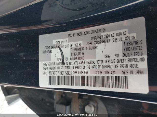 JM1DKFC73H0172803 Mazda Cx-3 Touring