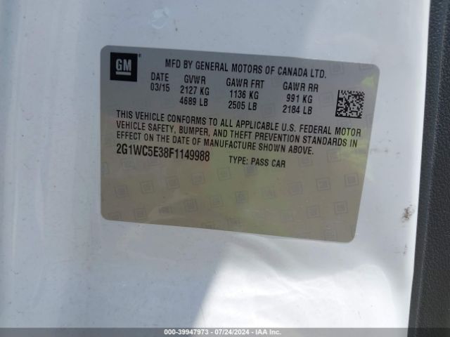 2G1WC5E38F1149988 Chevrolet Impala Limited Ltz