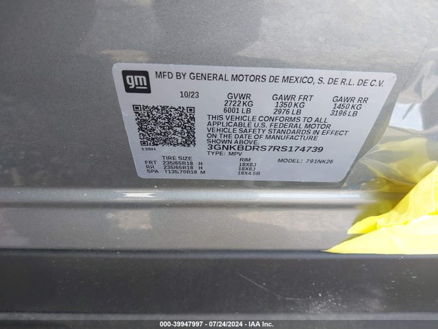 Chevrolet Blazer Fwd 3lt 2024 3GNKBDRS7RS174739 Image 9