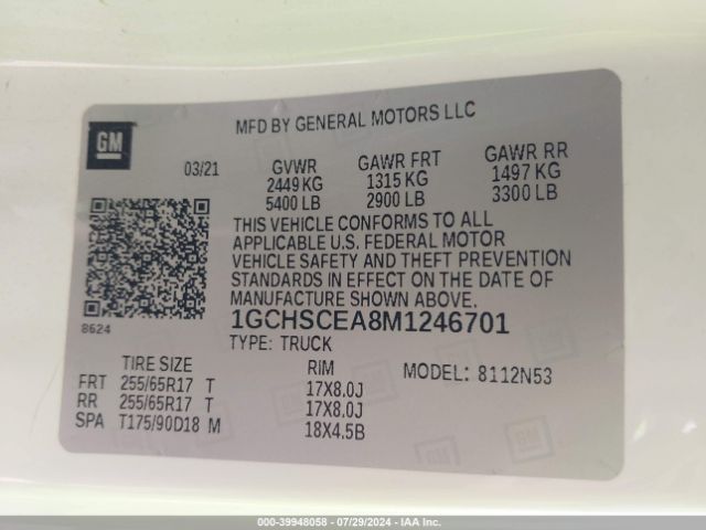 1GCHSCEA8M1246701 Chevrolet Colorado 2wd  Long Box Lt
