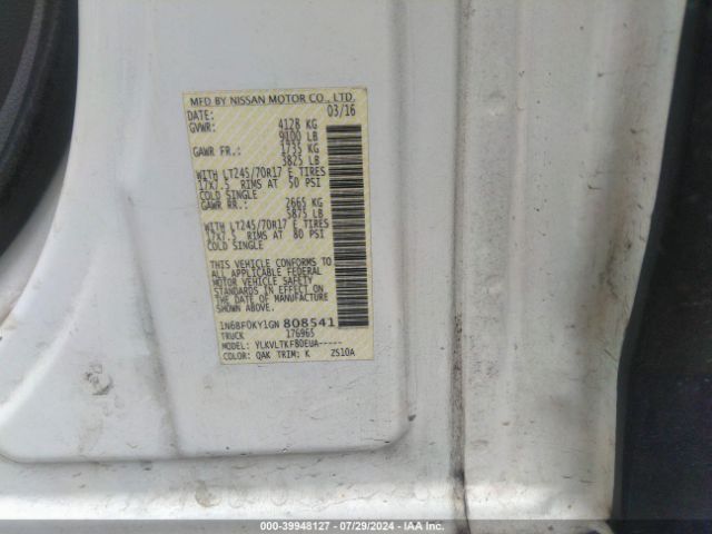 1N6BF0KY1GN808541 Nissan Nv Cargo Nv2500 Hd Sv V6