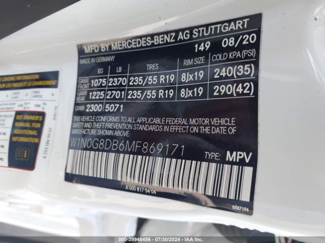 W1N0G8DB6MF869171 Mercedes-Benz Glc 300 Suv