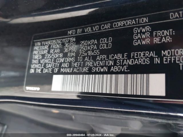 2012 VOLVO XC70 YV4902BZ6C1137194 Photo 8