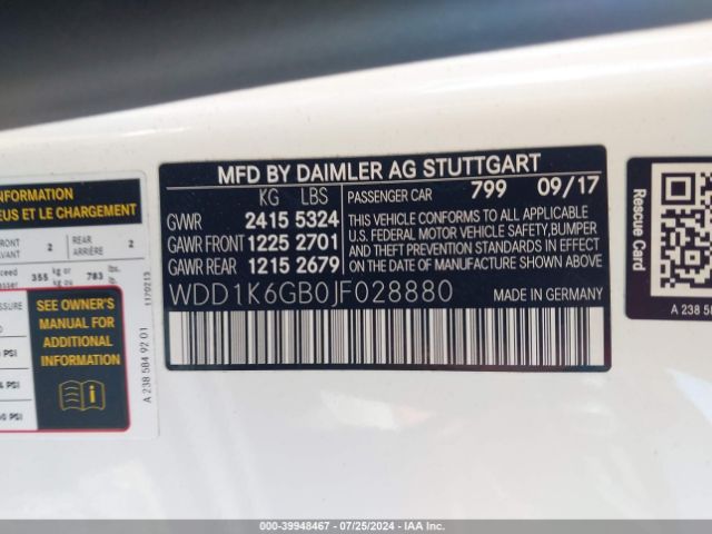 WDD1K6GB0JF028880 Mercedes-Benz E 400 4matic