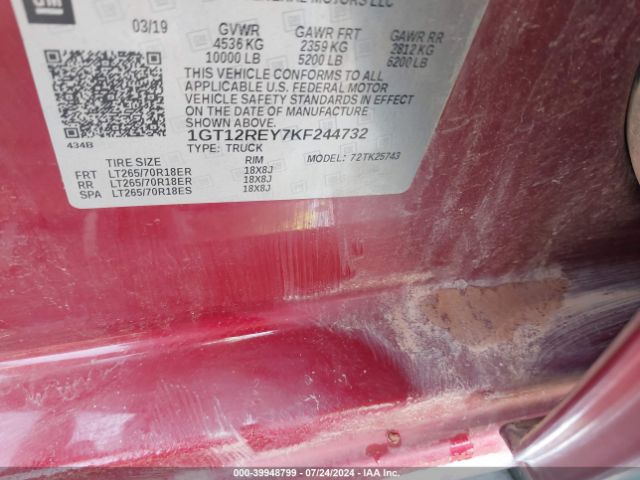 1GT12REY7KF244732 GMC Sierra 2500hd Slt