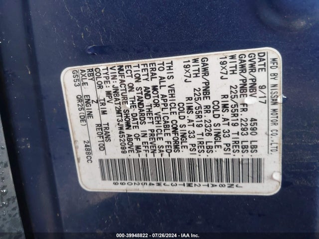 Nissan Rogue Sl 2018 JN8AT2MT3JW452099 Image 9