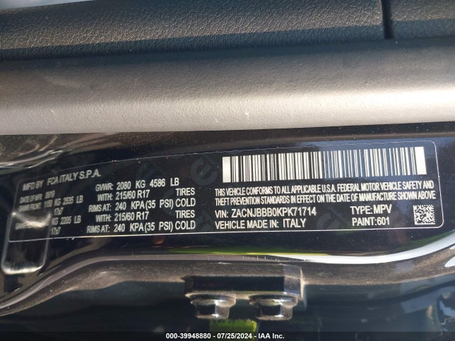 ZACNJBBB0KPK71714 Jeep Renegade Latitude 4x4