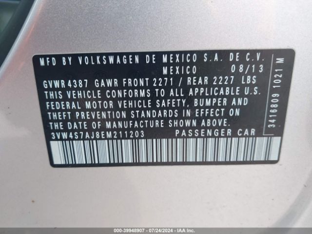 3VW4S7AJ8EM211203 Volkswagen Jetta Gli Autobahn W/nav