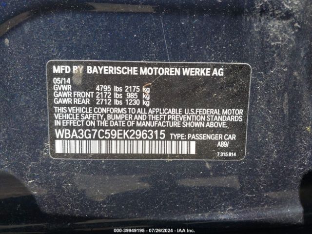 WBA3G7C59EK296315 BMW 328i Xdrive