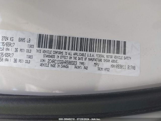 2C4RC1DG6HR588323 Chrysler Pacifica Touring