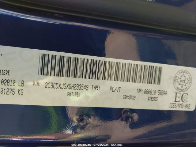 2C3CDXJGXGH293549 Dodge Charger Sxt
