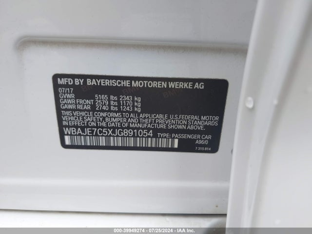 WBAJE7C5XJG891054 BMW 540i Xdrive