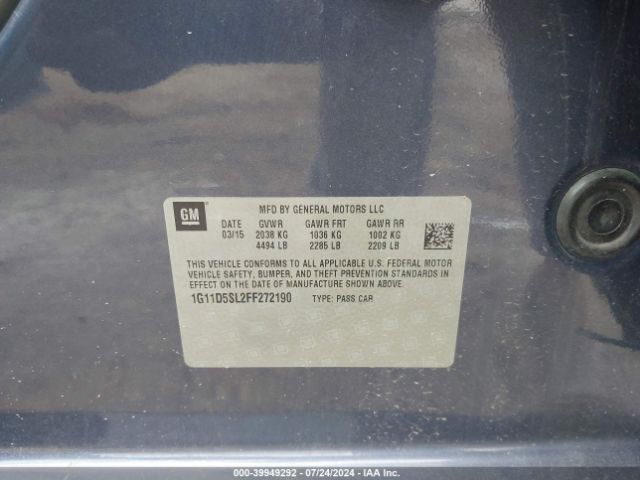 1G11D5SL2FF272190 Chevrolet MALIBU 2LT