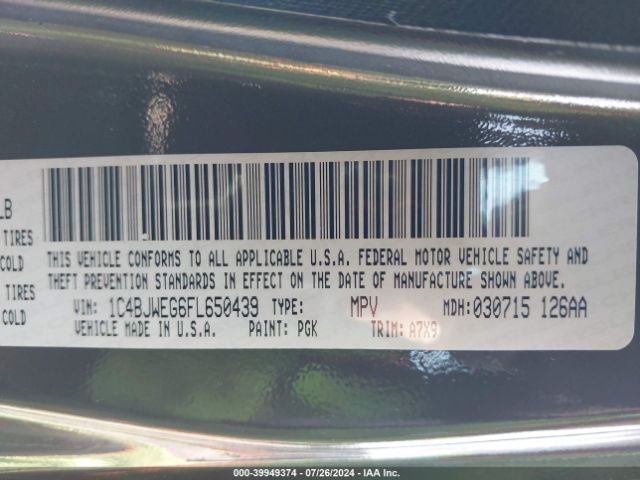1C4BJWEG6FL650439 Jeep Wrangler Unlimited Sahara