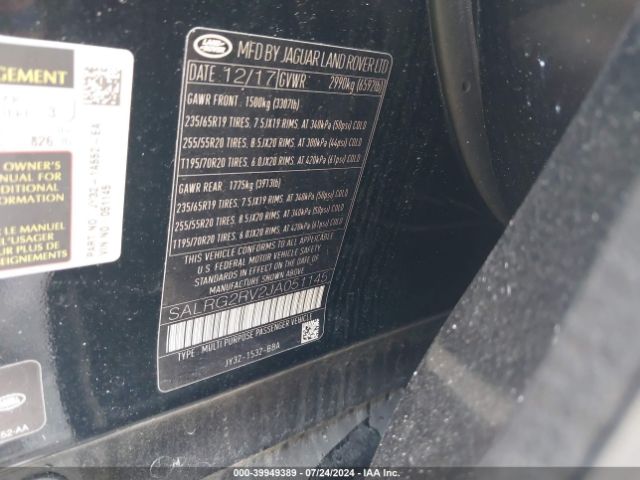 SALRG2RV2JA051145 Land Rover Discovery Se