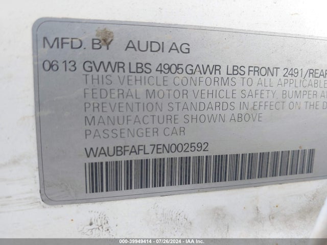 Audi A4 2.0t Premium 2014 WAUBFAFL7EN002592 Image 9
