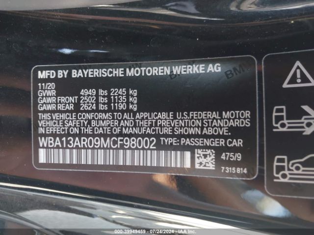 WBA13AR09MCF98002 BMW M440i Xdrive