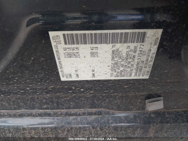 1N4AA6AV9KC375472 Nissan Maxima 3.5 Platinum