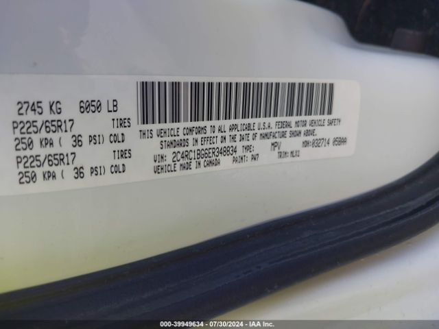 2C4RC1BG6ER348834 Chrysler Town & Country Touring