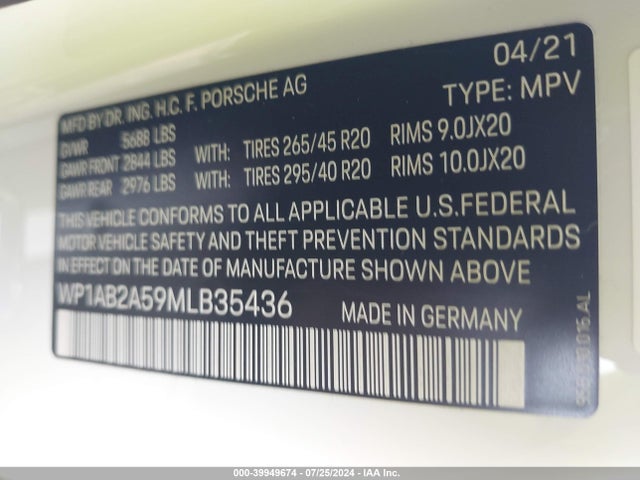 2021 PORSCHE MACAN WP1AB2A59MLB35436 Photo 8