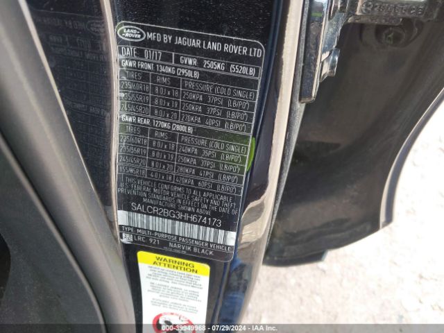 SALCR2BG3HH674173 Land Rover Discovery Sport Hse