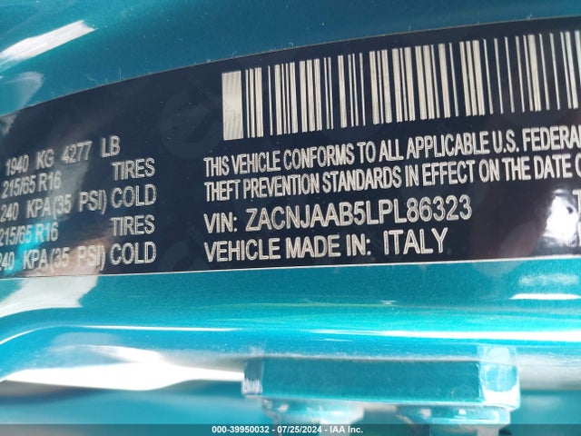 ZACNJAAB5LPL86323 Jeep Renegade Sport Fwd