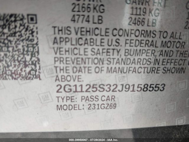 2G1125S32J9158553 Chevrolet IMPALA 2LZ