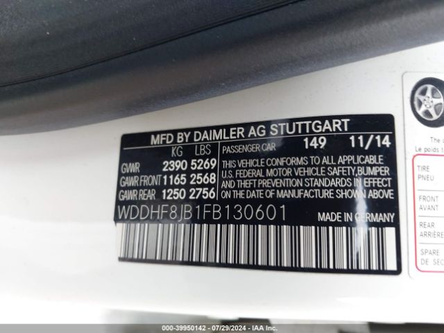 WDDHF8JB1FB130601 Mercedes-Benz E 350 4matic