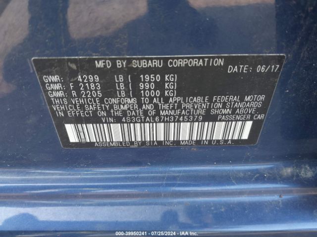 4S3GTAL67H3745379 Subaru Impreza 2.0i Sport