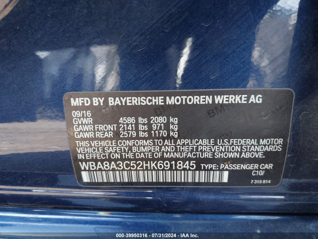 WBA8A3C52HK691845 BMW 320i Xdrive