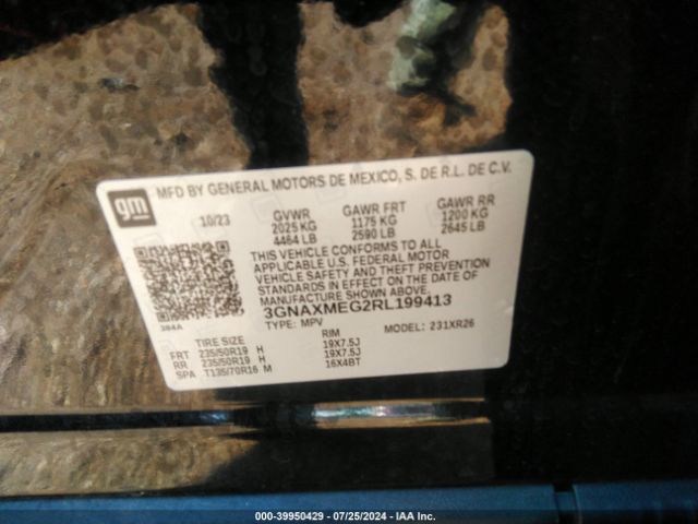 3GNAXMEG2RL199413 Chevrolet Equinox Fwd Rs