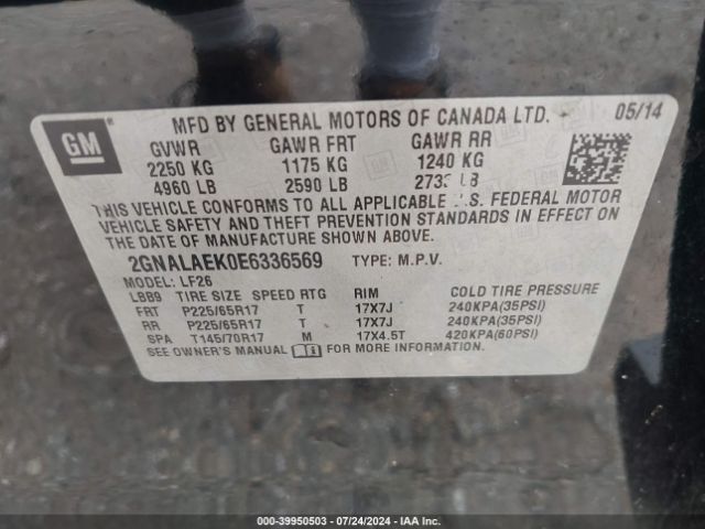 2GNALAEK0E6336569 Chevrolet EQUINOX LS