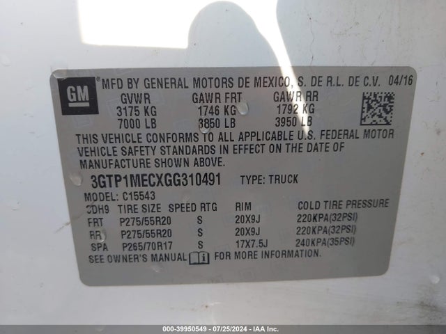 GMC Sierra 1500 Sle 2016 3GTP1MECXGG310491 Image 9